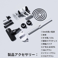 新品未使用未開封品です❣️コード式掃除機 ハイパワー フィルタータイプ 強力なモーター あらゆる床面に最適 軽量 アタッチメント付属 ソファ ベッド テーブル ブラインド 天井 車 隙間の掃除に最適 の画像