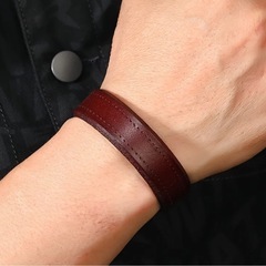 本革  レザーバングル レザーブレスレット パンク ロック アメ...
