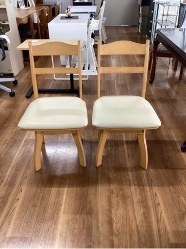 回転チェア　2脚セット【町田市再生家具】241155