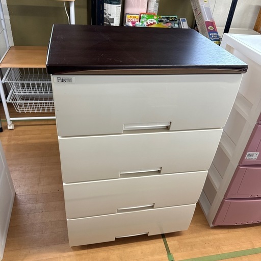 Fits 木天板チェスト　衣類収納　4段　中古