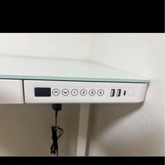 フレキシスポット　EG8 ホワイト　パソコンデスク　ガラス天板の画像
