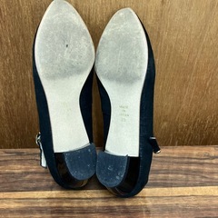 ☆値下げ☆K2408-045 卑弥呼 ストラップパンプス ブラック ローヒール サイズ:23cキズ汚れ有りの画像