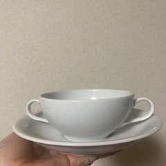 【1セットからOK】白磁　スープカップアンドソーサー　　　　　　...