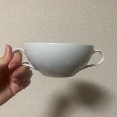 【1セットからOK】白磁　スープカップアンドソーサー　　　　　　4客セットの画像