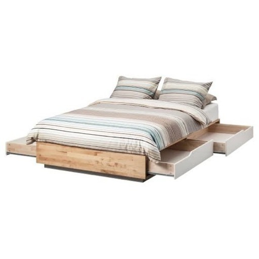 ikea セミダブルベッド マットレス付き