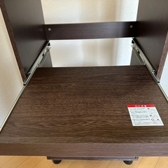 ★タイムセール★アイリスオーヤマ キッチンボード レンジ台 スライド棚 幅50×奥行37×高さ93.8cm ブラウンオーク KBD-500の画像