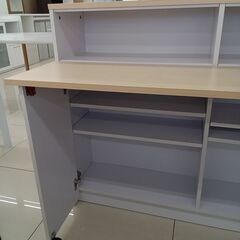 ★ジモティ割あり★  キッチンカウンター（リビングボード） ナチュラルベージュ H93.5×D59×W120 クリーニング済み HJ3911の画像