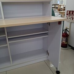 ★ジモティ割あり★  キッチンカウンター（リビングボード） ナチュラルベージュ H93.5×D59×W120 クリーニング済み HJ3911の画像