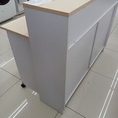 ★ジモティ割あり★  キッチンカウンター（リビングボード） ナチュラルベージュ H93.5×D59×W120 クリーニング済み HJ3911の画像