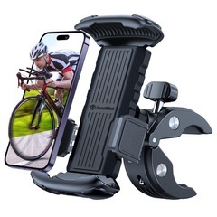 DesertWest バイク スマホホルダー 片手操作 合金鋼ク...