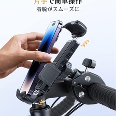 DesertWest バイク スマホホルダー 片手操作 合金鋼クランプ 安定感の画像