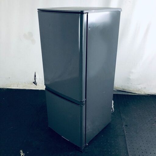ID:rc12451 三菱 MITSUBISHI 冷蔵庫 一人暮らし 中古 2021年製 2ドア 146L マットチャコール ファン式 右開き MR-P15F-H  【リユース品：状態C】【送料無料】【設置費用無料】