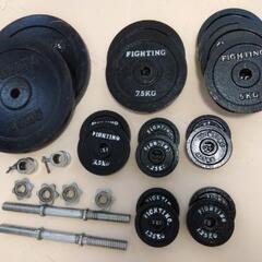 ウェイトトレーニングセット（バーベル、ダンベル、バーベルラック