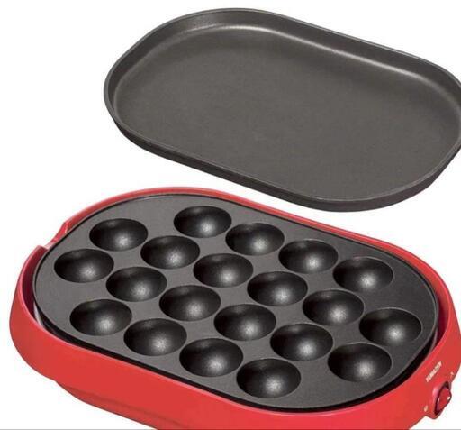 新古美品　たこ焼き器　山善　YOC-W200(20個焼き、平面プレート付)