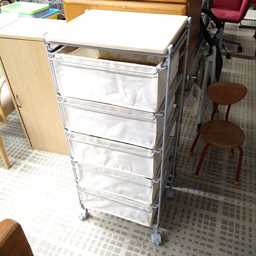 無印良品 キャンバスチェスト キャスター付き 5段 ベージュ 帆布 収納