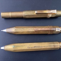 カヴェコ　ブラス（真鍮）スポーツ3本セット【万年筆・ボールペン・シャープペンシル】ペングリップ2個の画像