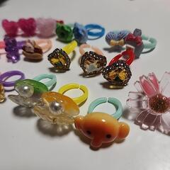 くまさんキーホルダー♥キッズ指輪ハンドメイドの画像
