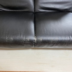 至急！！　リクライニング可　黒　革　ソファ　の画像