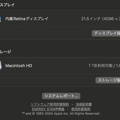 iMac（Retina 4K,21.5-inch,2019）1.03TB/8GB〈MRT42J/A〉④
