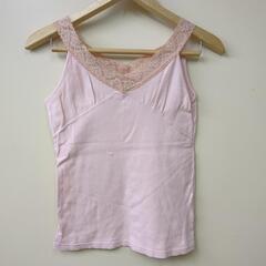 SPB エスピービー レース入り タンクトップ ライトピンク 綿１００％の画像