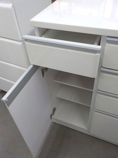 ミドルレンジボード 白エナメル キッチンカウンター 幅120㎝  収納たっぷり♪ キッチンボード 白　西岡店 