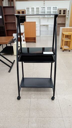 ★ジモティ割あり★ 不二貿易株式会社 PCラック 黒 H129×D57×W60 クリーニング済み TJ7710