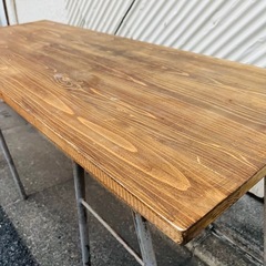 【武蔵小山店】 インダストリアル　作業台　テーブル　アイアン　木製　検　ビンテージ　ジャーナルスタンダード　アクメファニチャー　アクメ　関家具　クラッシュゲート　ノットアンティークス　アンティーク　ワークデスク　ワーキングテーブル　フランス　カフェ　ソファ　テーブル　ローテーブル 木製天板 アイアン脚 アイアンテーブル 低めテーブル カフェテーブル センターテーブル インダストリアルテーブル ヴィンテージ風テーブル 男前インテリア 無垢天板 ローデスク 作業台 ナチュラル家具 の画像