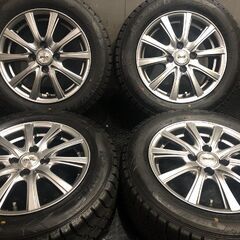 タイヤ走行短め【GOODYEAR ICENAVI6 175/65R14】スタッドレス【BADX D.O.S 14インチ 5.5J4HPCD100+38】20年製 ノート bB等　(KTN105)