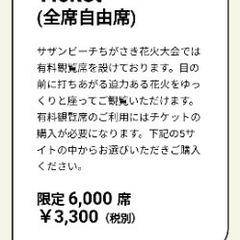 茅ヶ崎花火大会　有料席　４枚の画像