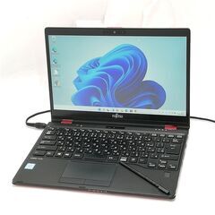 日本製 高速SSD タッチ可 13.3型 レッド 2in1ノートパソコン 富士通 U939X/A 中古 第8世代Core i5 8GB Bluetooth カメラ Windows11 Office