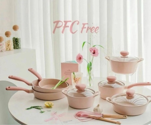 NEOFLAM FIKA シャーベットフライパン・鍋7点セット【ピンク】