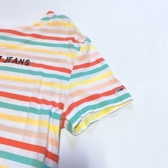 TOMMY JEANS トミージーンズ マルチカラーボーダーTeeの画像