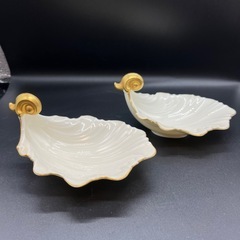 NARUMI ボーンチャイナ Giftgallery 葉型皿 金彩