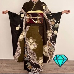 振袖セット‼️早い物勝ち❗️美品‼️濃いブラウン　個性的★