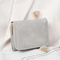 【グレー】三つ折り財布の画像