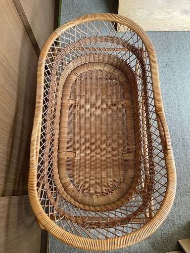 ヨーラン クーファン ゆりかご ベビーベッド ラタン家具 籐家具