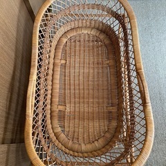 ヨーラン クーファン ゆりかご ベビーベッド ラタン家具 籐家具の画像