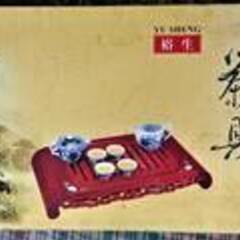 茶道具　韓国伝統工芸　茶台　木製品　水受けの構造付き　専用箱付き