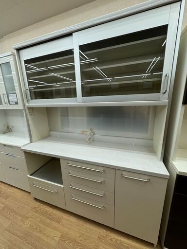 ★ジモティ割あり★ パモウナ 食器棚 ホワイト H206×W160×D50 クリーニング済み KJ5816