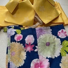 🩷浴衣🩷130🩷飾り帯🩷キラキラ🩷ネイビー🩷ピンク🩷黄緑🩷黄色🩷の画像