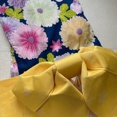 🩷浴衣🩷130🩷飾り帯🩷キラキラ🩷ネイビー🩷ピンク🩷黄緑🩷黄色🩷の画像