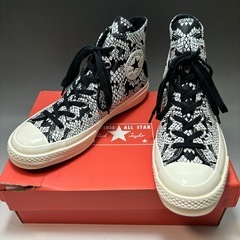 CONVERSE CHUCK 70 HI LEATHER SNAKE 白黒 23.5cmの画像