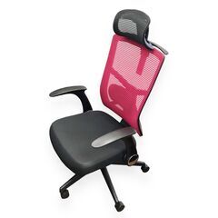 24Y506 ジ 【美品】 nitori ニトリ ワークチェア バジーオ 昇降式 黒×赤 椅子 OAチェア 中古品の画像