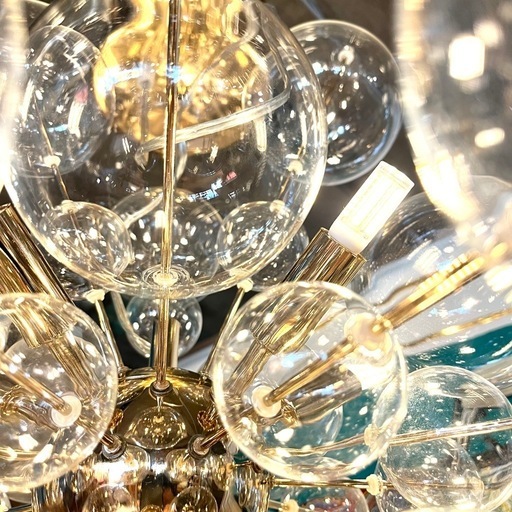 《売約済》【池上店】 BALLON バロン バブルシャンデリア 照明 ランプ ライト おしゃれ ガラス LED ゴールド　リビング　?