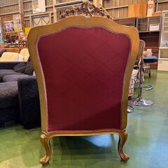 【愛品館八千代店】イタリア製　ロココ調　1人掛ハイバックソファ②の画像