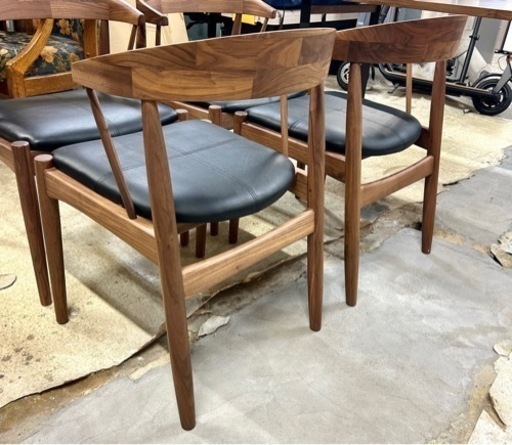 札幌市内配送可 展示品 関家具 ダイニング5点セット テーブル幅150cm ウォールナット