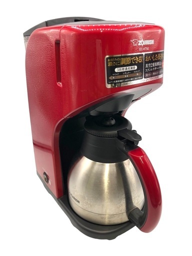 象印 ZOJIRUSHI 2020年製 コーヒーメーカー EC-KT50型 ドリップ式 0.68L 動作品 レッド 中古 家電 調理機器 珈琲 ホット