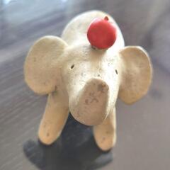 【中古品】りんご乗せぞうさんの置物　インテリア　おしゃれの画像