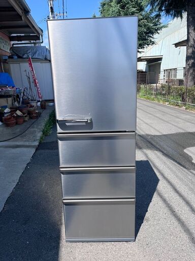 Q178s【手渡しのみ】2021年製　430L　冷蔵庫　4ドア　右開き　Delie AQR-V43K　中古　/30