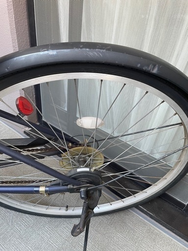 自転車　マルイシ　アパッシュクロス青※前カゴとベル破損あり